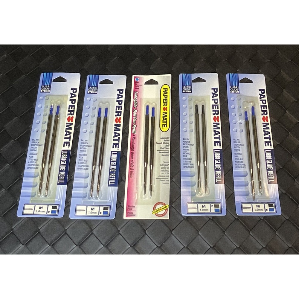 Paper Mate Lubriglide Flexgrip Ballpoint Pen Refills Medium 1.0mm Black Blue